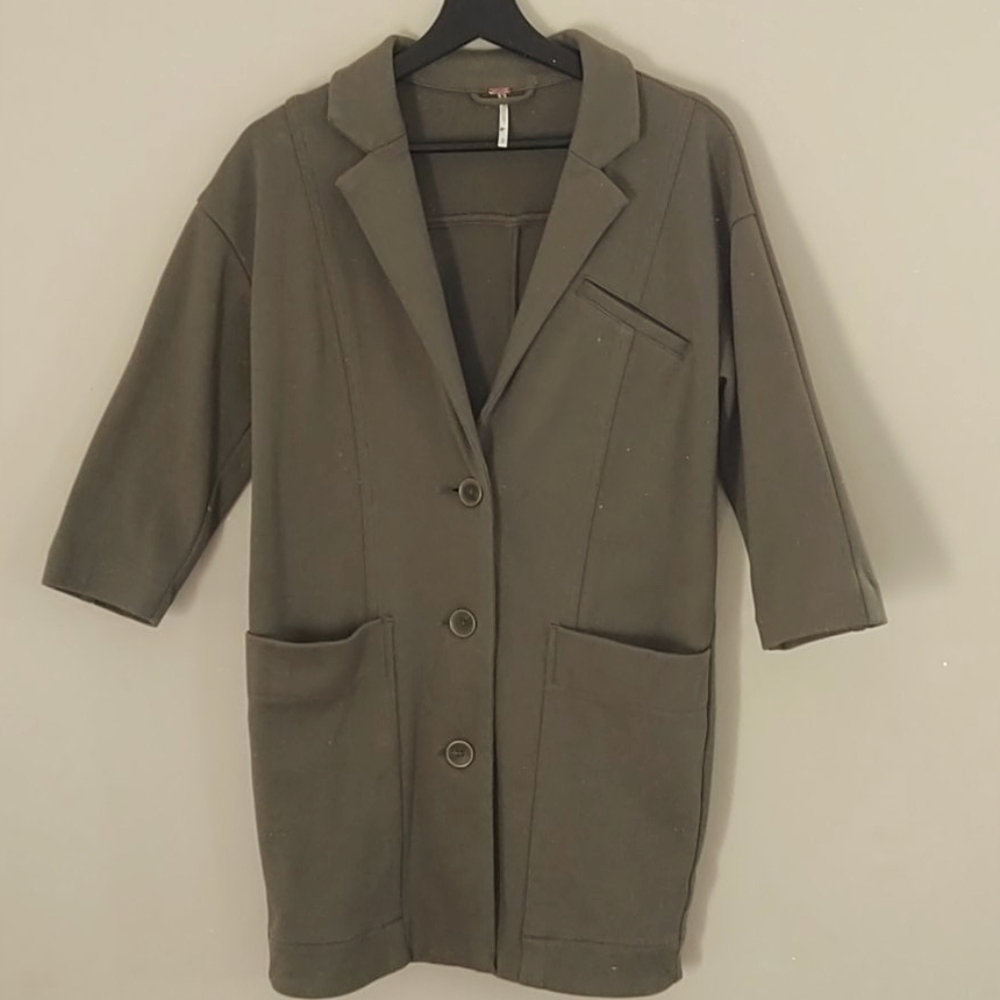 Free People Olive Knit  Womenes Jacket Sz XS